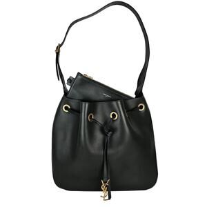 Saint Laurent Calfskin Paris VII Medium Hobo Dark Green